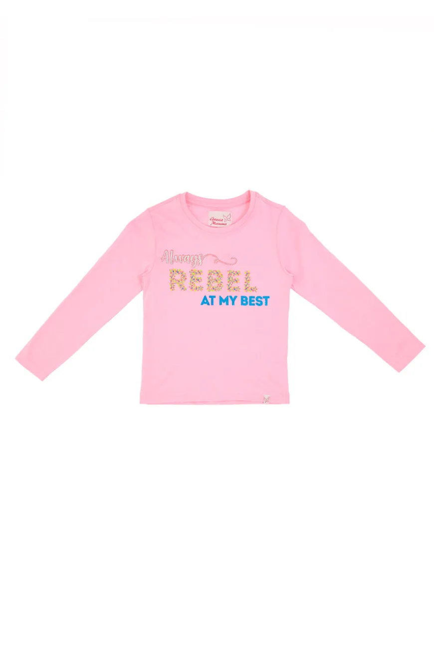 Maglietta a Maniche Lunghe Grazie Mamma 04053 Rosa