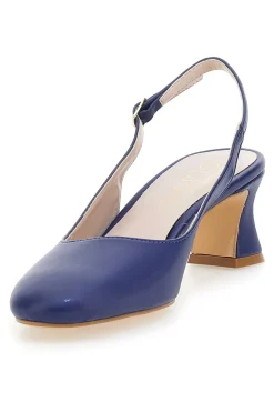 Marineblaue Slingback-Pumps mit niedrigem Absatz 3608-PITTARELLO GLAM Hot