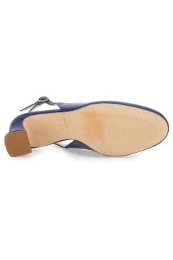 Marineblaue Slingback-Pumps mit niedrigem Absatz 3608-PITTARELLO GLAM Hot