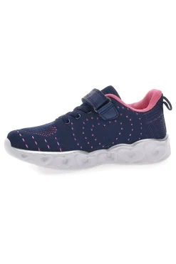 Marineblaue und rosa Sneakers mit Lichtern PITT KIDS K23121