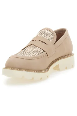 Mocassini beige con bocca di leone e Suola Bianca KMD25S15G-LE HAVRE PARIS Hot