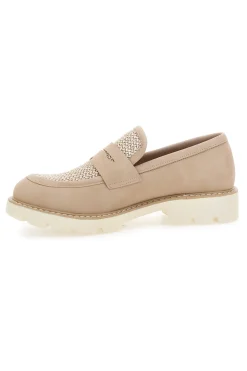 Mocassini beige con bocca di leone e Suola Bianca KMD25S15G-LE HAVRE PARIS Hot