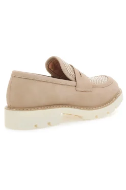 Mocassini beige con bocca di leone e Suola Bianca KMD25S15G-LE HAVRE PARIS Hot