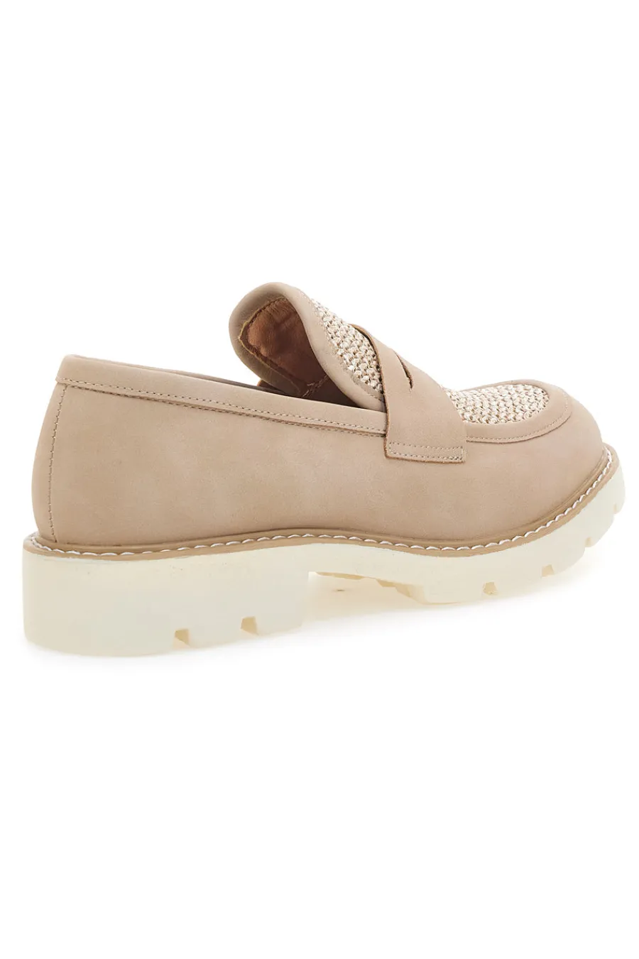 Mocassini beige con bocca di leone e Suola Bianca KMD25S15G-LE HAVRE PARIS Hot