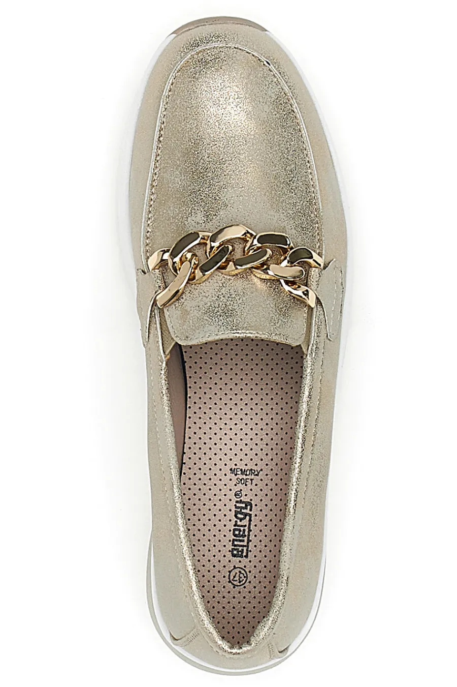 Mocassini Beige con Fibbia Dorata E800-ENERGY