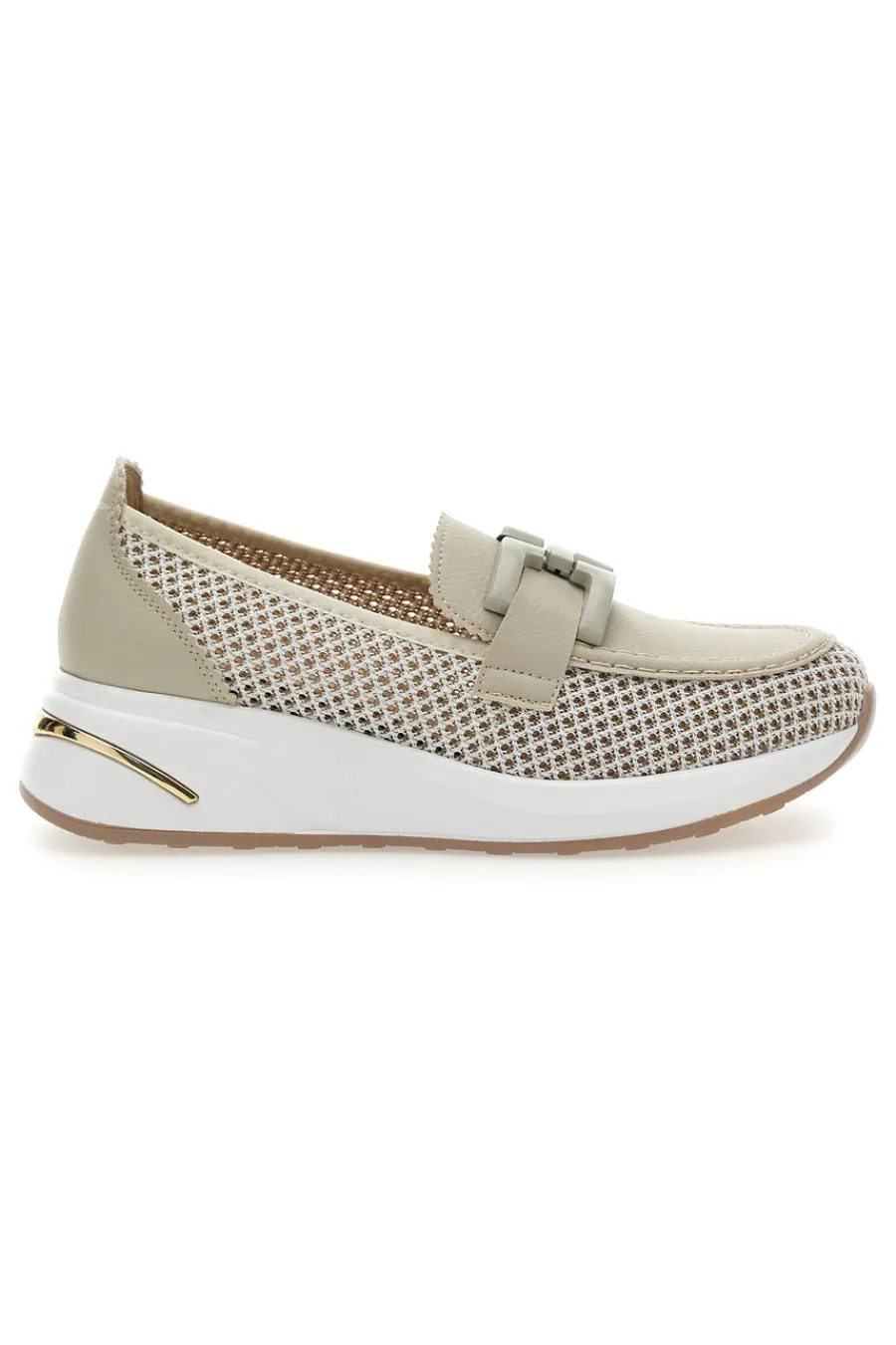 Mocassini Beige con Tomaia Traforata H82232LF14-MIO TEMPO Outlet