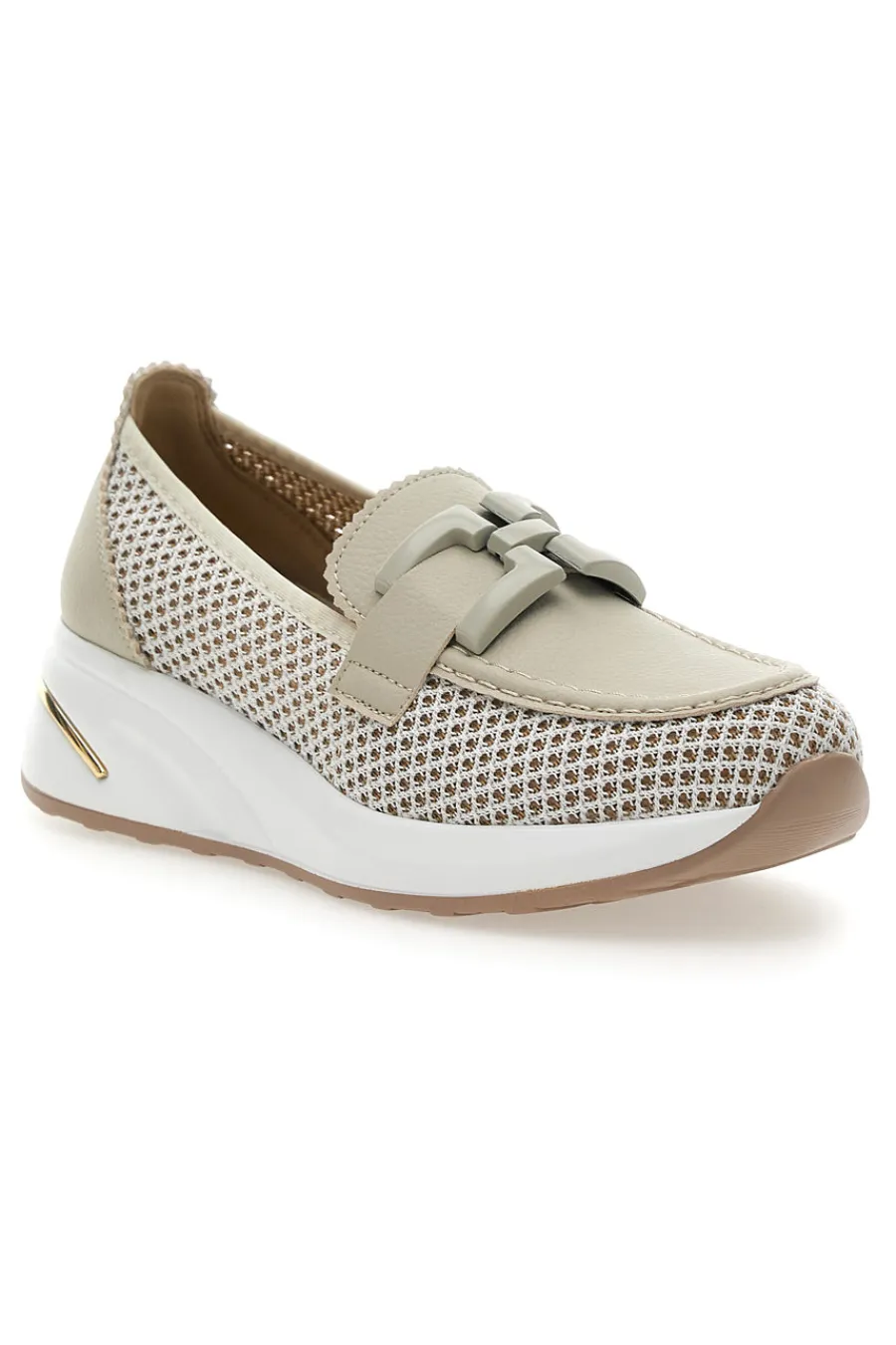 Mocassini Beige con Tomaia Traforata H82232LF14-MIO TEMPO Outlet