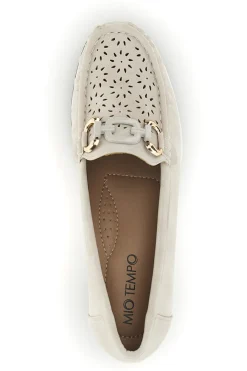 Mocassini beige traforati con zeppa MINA910-MIO TEMPO Online