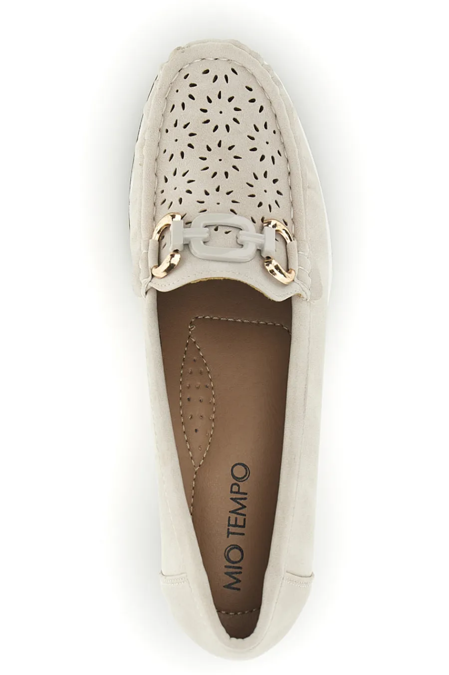 Mocassini beige traforati con zeppa MINA910-MIO TEMPO Online