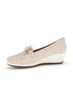 Mocassini beige traforati con zeppa MINA910-MIO TEMPO Online