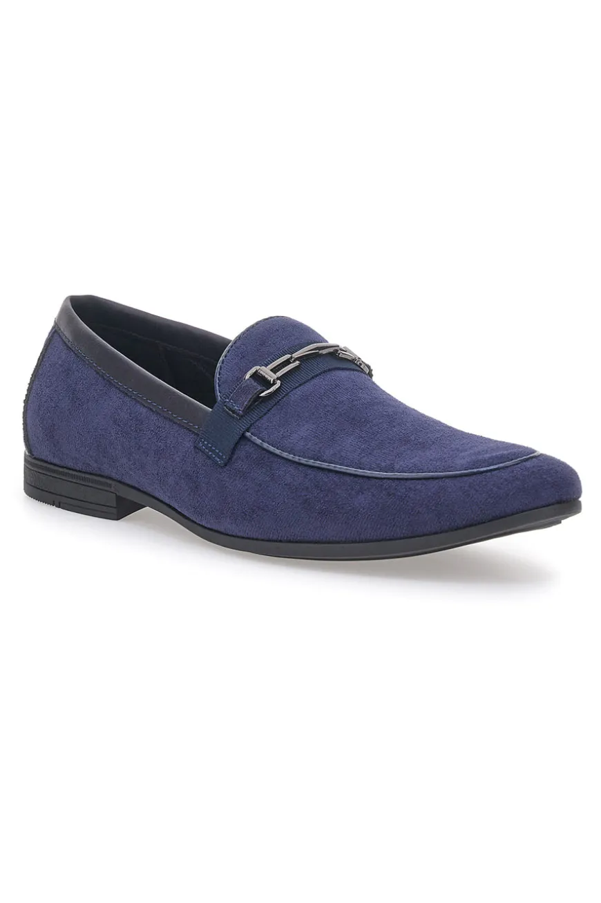 Mocassini Blu a Punta con Fibbia JOHES LAND 218014