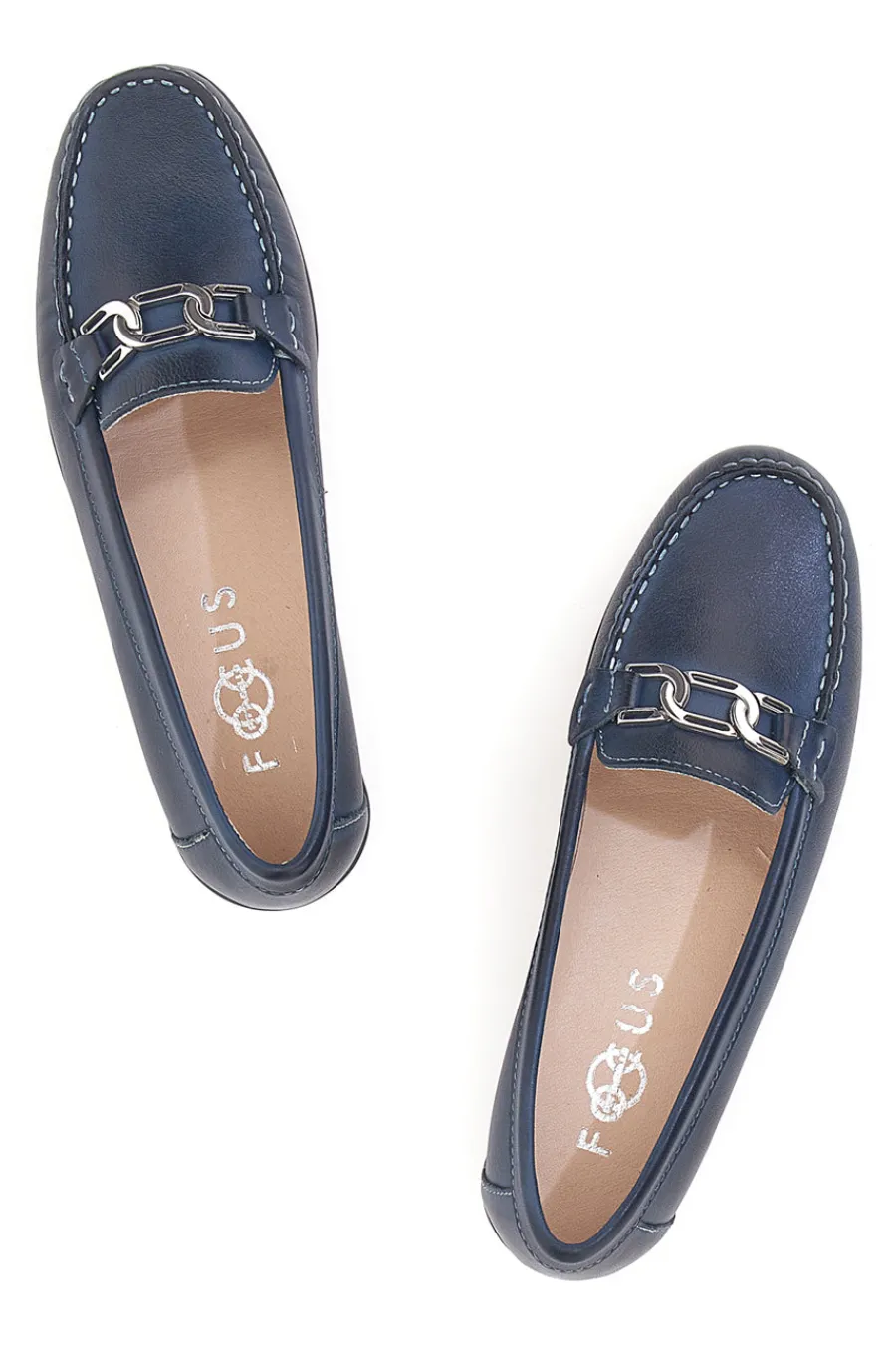Mocassini Blu Con Accessorio Argentato 8134-PITTARELLO FOCUS Online