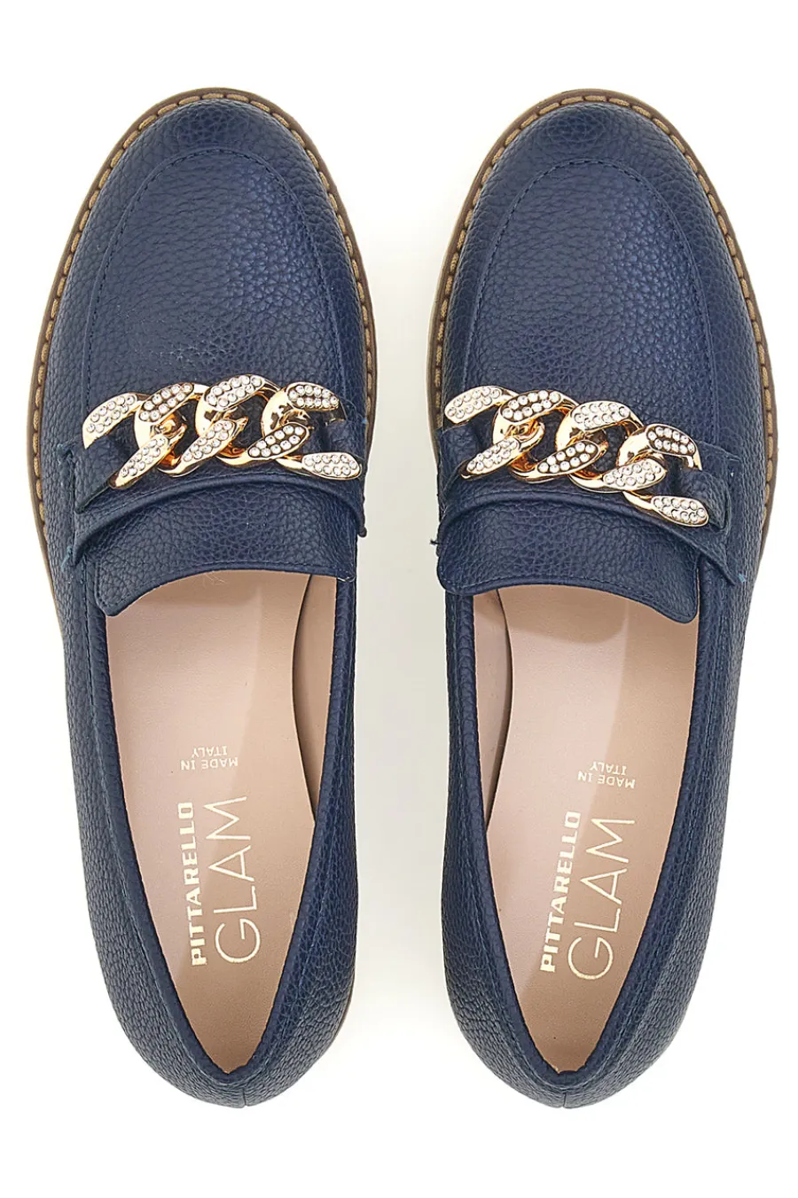 Mocassini Blu con Catenella 3640-PITTARELLO GLAM