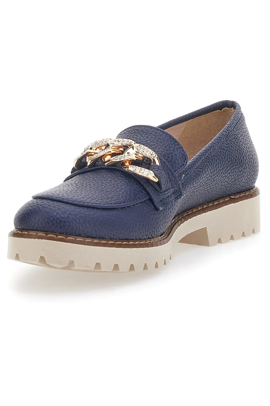 Mocassini Blu con Catenella 3640-PITTARELLO GLAM
