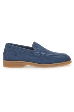 Mocassini Blu con Tomaia in Suede Vera Pelle PTR 2070