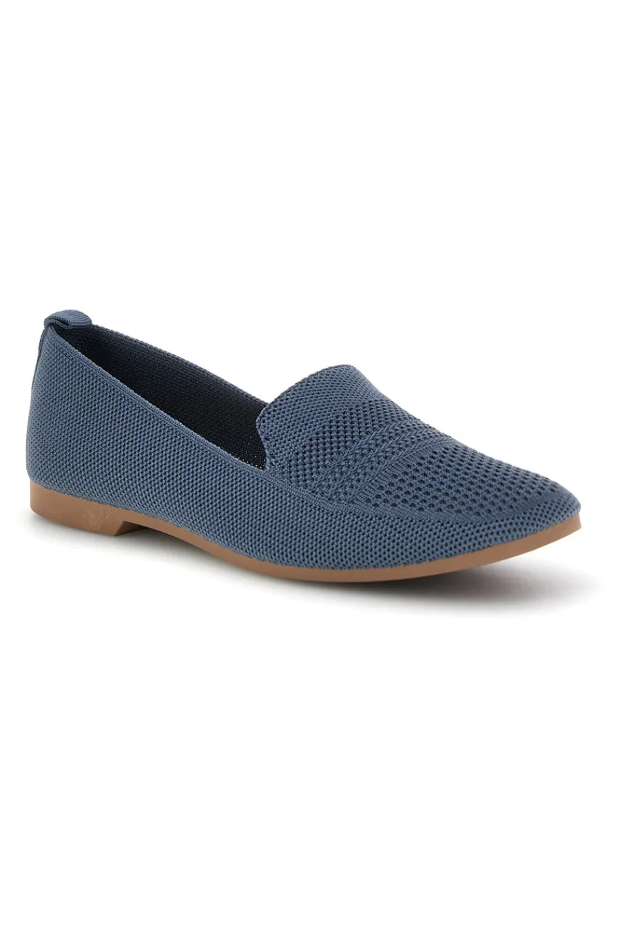 Mocassini blu in tessuto traforato P674-FIRST LADY