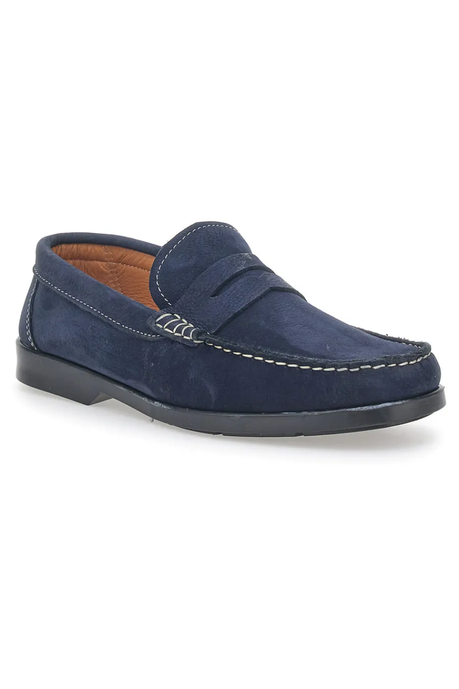 Mocassini Blu In Vera Pelle 102-LONGFORD Best