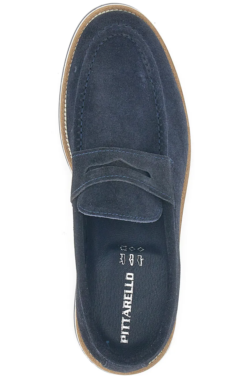 Mocassini blu in vera pelle Pittarello 115