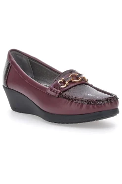 Mocassini Bordeaux Con Zeppa 9024-MIO TEMPO Discount
