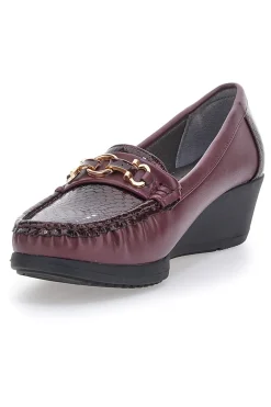 Mocassini Bordeaux Con Zeppa 9024-MIO TEMPO Discount