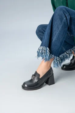 Mocassini con Tacco 7012 Neri-PITTARELLO GLAM Sale