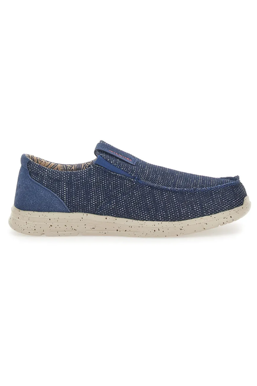 Mocassini in Tela Blu Sevenoaks 6909