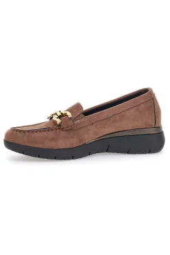 Mocassini Marroni Effetto Suede Con Catenina IC020042-INBLU Sale