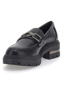Mocassini Neri Con Catenina Oro 1301-ENERGY Discount