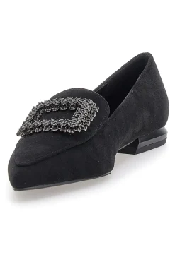 Mocassini neri con fibbia gioiello Burani 51604C1138-MARIELLA BURANI Sale