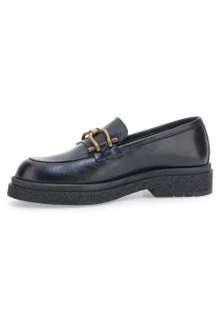 Mocassini neri con morsetto dorato 2003-PITTARELLO CLASS Outlet