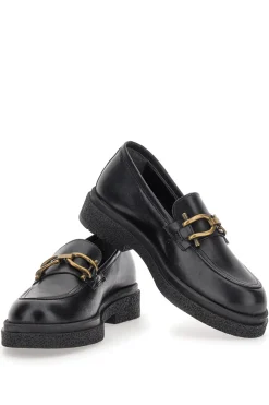Mocassini neri con morsetto dorato 2003-PITTARELLO CLASS Outlet