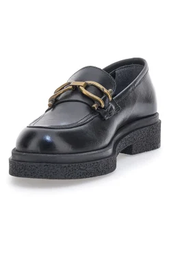 Mocassini neri con morsetto dorato 2003-PITTARELLO CLASS Outlet