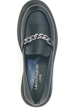 Mocassini Neri con Morsetto Metallico 1566715083-LAURA BIAGIOTTI New