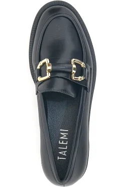 Mocassini Neri con Morsetto Oro 2402-TALEMI Discount