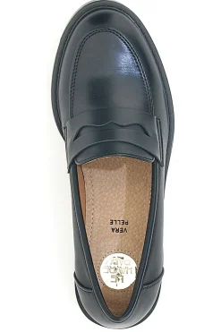 Mocassini neri con soletta in pelle 666K01N-LE HAVRE PARIS