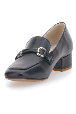 Mocassini Neri Con Tacco e Punta Quadrata Da Donna 1400-ENERGY New