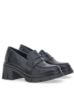 Mocassini Neri Con Tacco 91179-GALIA Sale