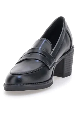 Mocassini neri con tacco largo e mascherina PMM24923-TALEMI Discount