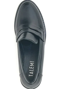 Mocassini neri con tacco largo e mascherina PMM24923-TALEMI Discount