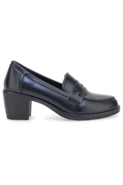 Mocassini neri con tacco largo e mascherina PMM24923-TALEMI Discount