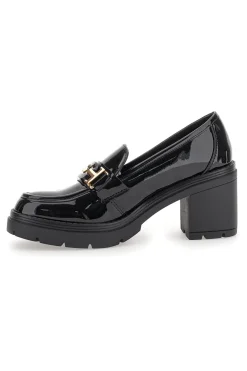Mocassini Neri Con Tacco 475-THE FIRST Discount