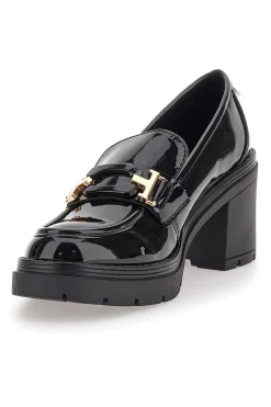 Mocassini Neri Con Tacco 475-THE FIRST Discount