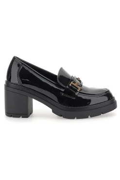 Mocassini Neri Con Tacco 475-THE FIRST Discount