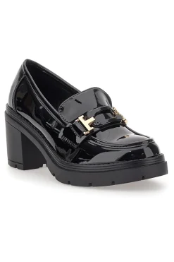 Mocassini Neri Con Tacco 475-THE FIRST Discount