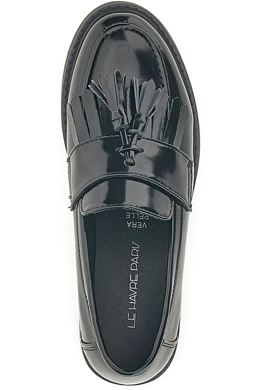 Mocassini neri effetto lucido con nappine 5811-LE HAVRE PARIS Best