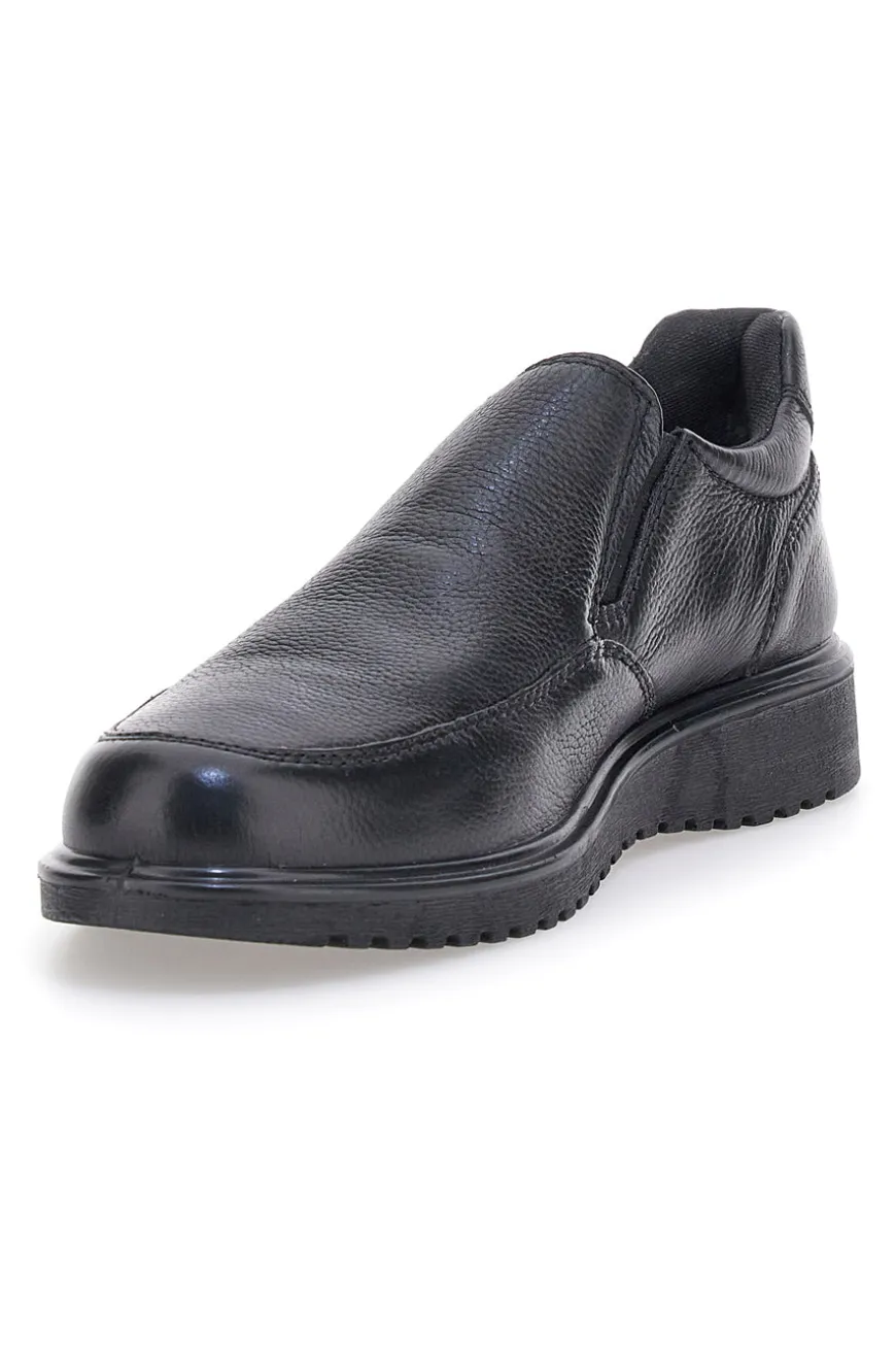 Mocassini neri slip-on in pelle con elastici Claremorris 18102995