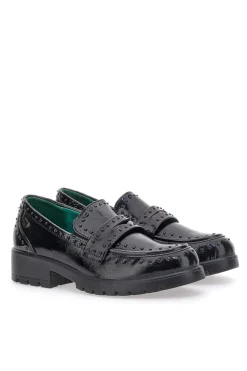 Mocassini neri Vegan effetto lucido J528246-ECO BIO Discount