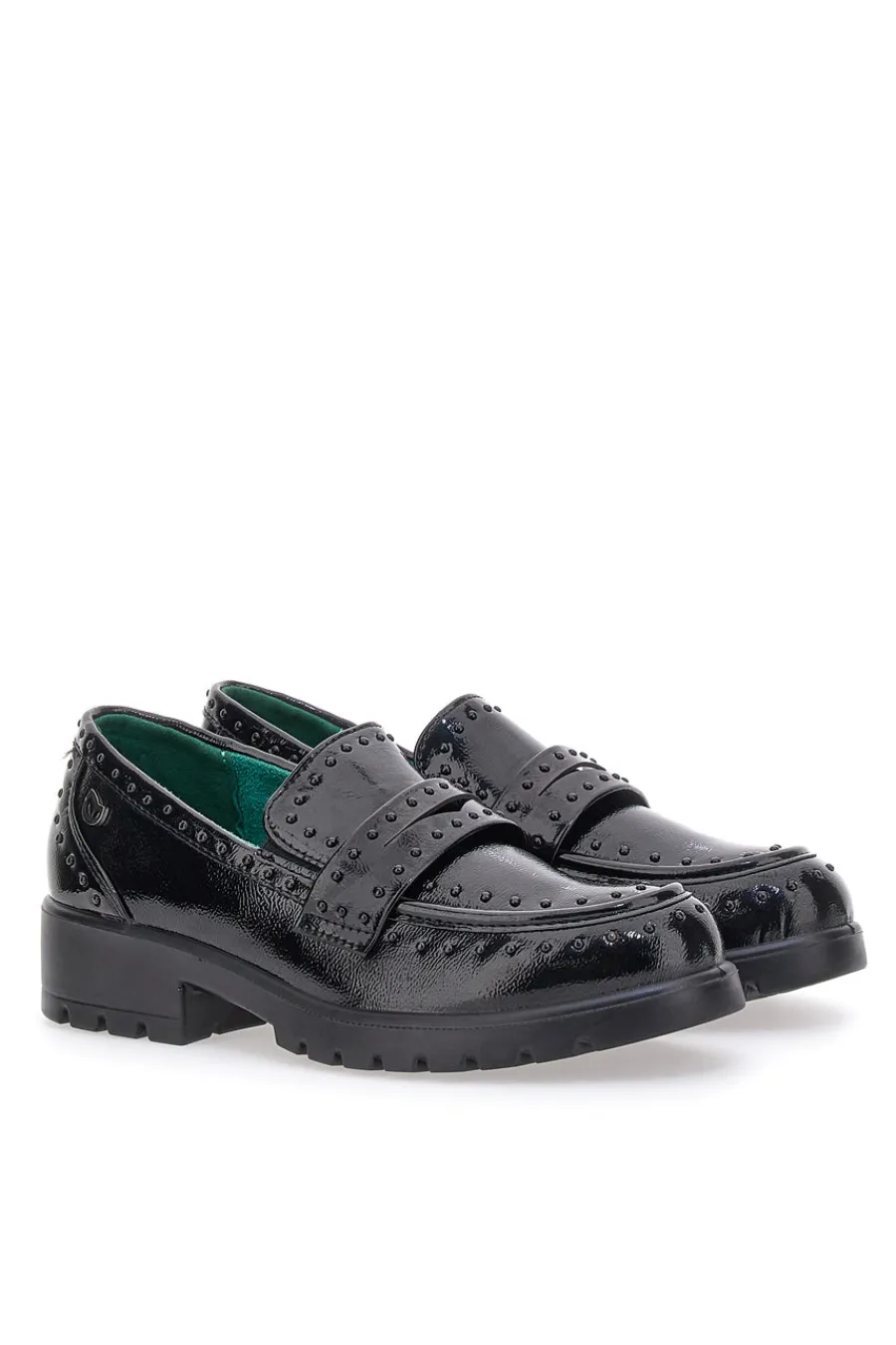 Mocassini neri Vegan effetto lucido J528246-ECO BIO Discount