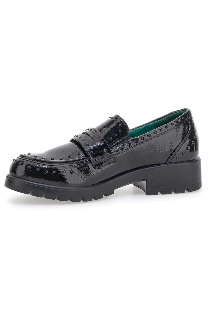 Mocassini neri Vegan effetto lucido J528246-ECO BIO Discount