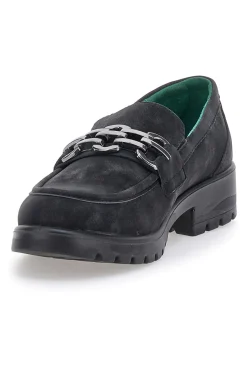 Mocassini neri Vegan effetto velluto J528706-ECO BIO Discount